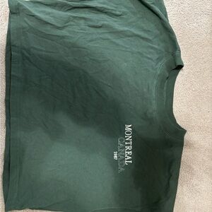 Aeropostale Dark Green Crop Boyfriend Tee